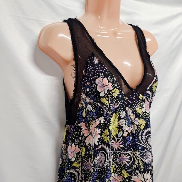 Free People Intimately Free Longwood Printed Slip Dress Size M Black - Picture 4 of 15